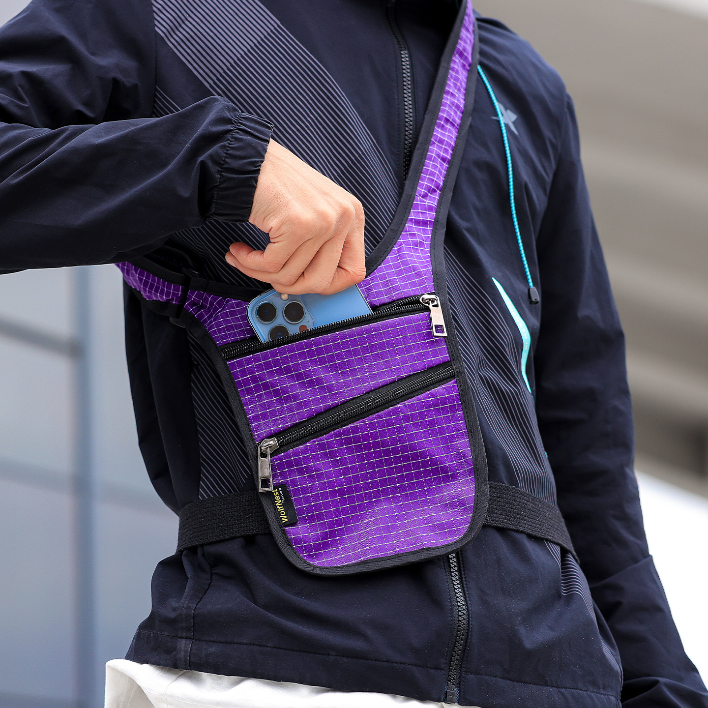 旅行贴身腰包男女腋下隐形防盗护照证件钱跑步运动超薄单肩斜挎包