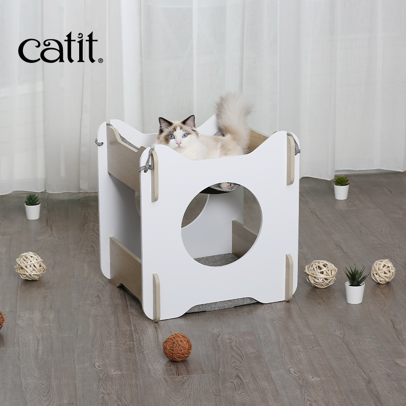 加拿大高颜值组装秋千小屋猫窝