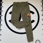 包邮 孤品捡漏C3570女士牛仔裤 满3件 36码 军绿色春秋九分裤