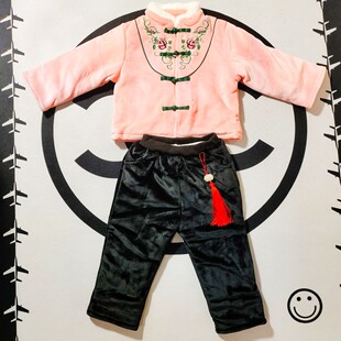 清仓特价D4059小女童汉服套装秋冬加绒加厚唐装【满3件包邮】