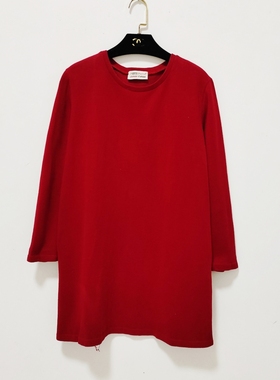 清仓处理C3197红色长款针织衫女装秋冬长袖外贸【全店满3件包邮】