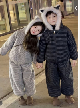 一号童品社 A2146儿童加绒条纹卫裤【A40】以实物为主