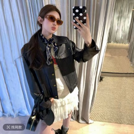 一号童品社  8869春款复古皮衣女【F62】