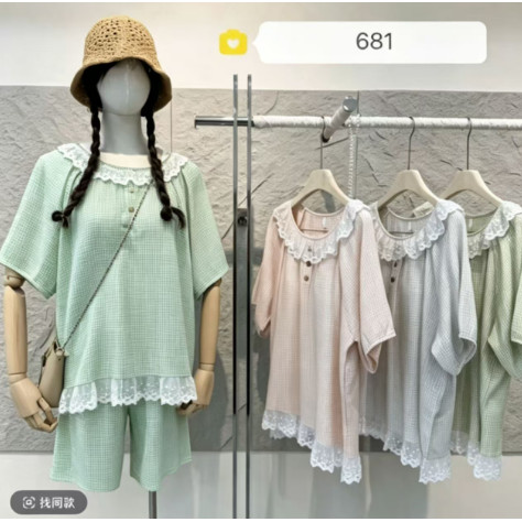 一号童品社 带胸垫短袖短裤睡衣套【B08】
