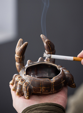 陶瓷烟灰缸小茶宠办公室家用客厅