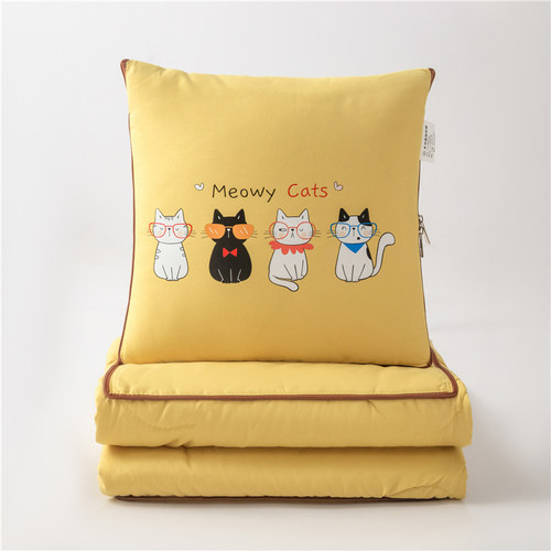 折叠刺绣抱枕被子两用