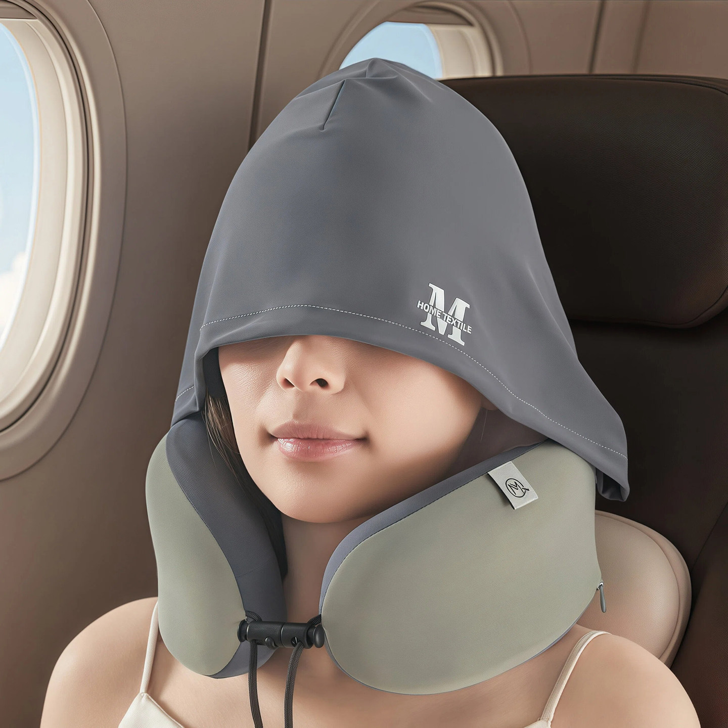 旅行护颈枕U型记忆棉枕头飞机睡觉专用遮光颈部支撑枕办公室午睡