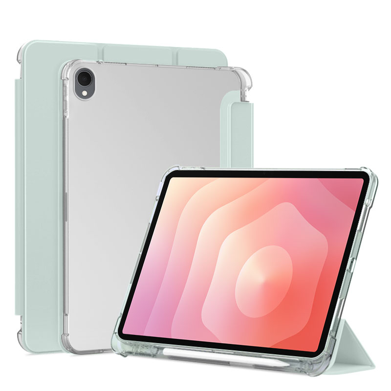 ibrave适用三星TabS11保护套11英寸新款2025带笔槽透明三折Galaxytabs11硅胶防弯气囊SM-X730防摔外套带磁吸