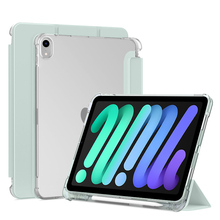 适用IPad Mini6平板保护套8.3寸新款透明气囊三折苹果迷你6带笔槽iPadA2567软硅胶第六代/6代防弯防摔外壳