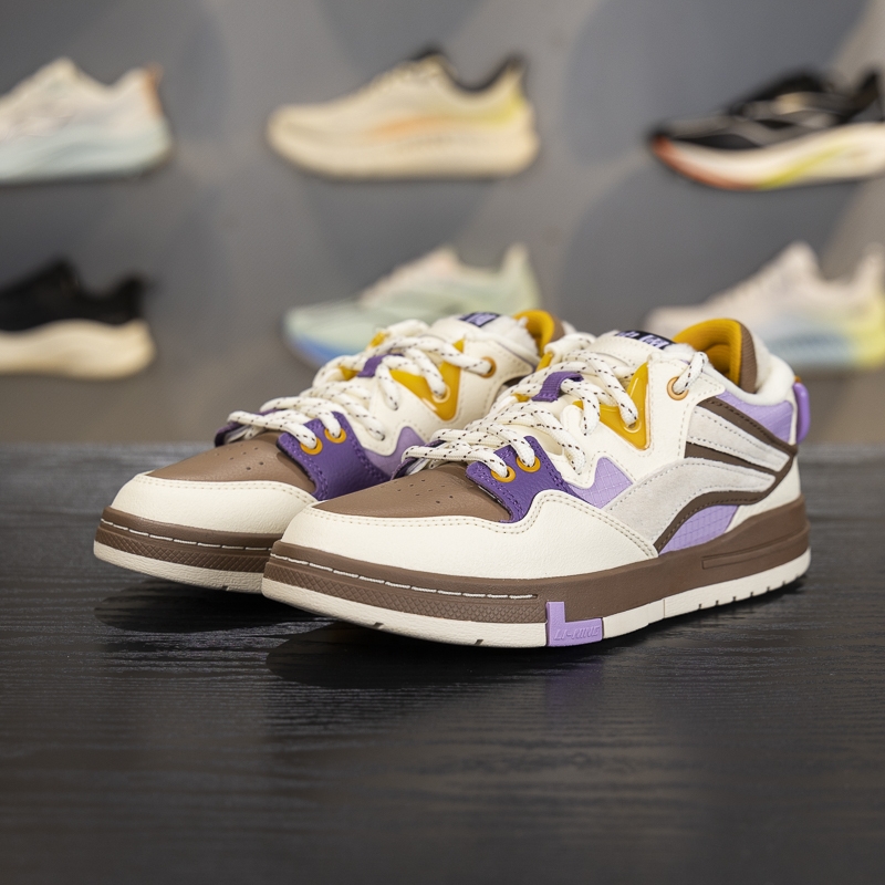 李宁系带女子板鞋低帮滑板文化鞋