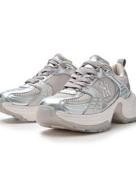 25新款MLB情侣老爹鞋男女NY复古网面厚底增高运动休闲鞋3ASHW045N