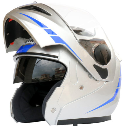 蓝牙头盔 摩托车蓝牙头盔 双镜片揭面盔 一体化设计 带对讲 FM