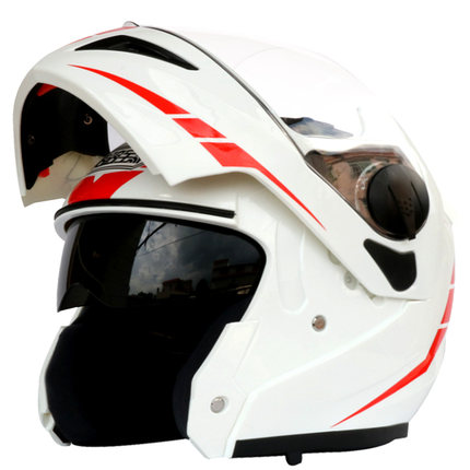 蓝牙头盔 摩托车蓝牙头盔 双镜片揭面盔 一体化设计 带对讲 FM