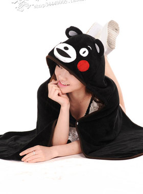 熊本熊黑熊创意cos学生空调毯动漫宅人披肩斗篷毕业服女礼物包邮