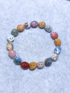 阿拉善戈壁筋脉石漆脉手串一组1.0无孔