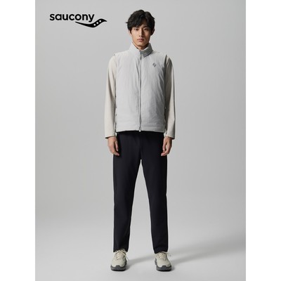 Saucony索康尼运动休闲修身两穿柔软防泼水立领羽绒马甲