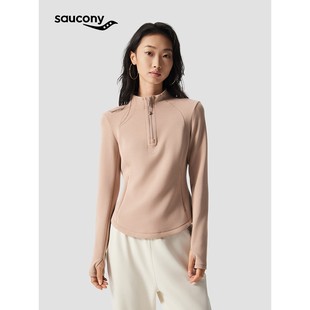 Saucony索康尼都市生活女子跑步训练弹力修身舒适长袖针织衫