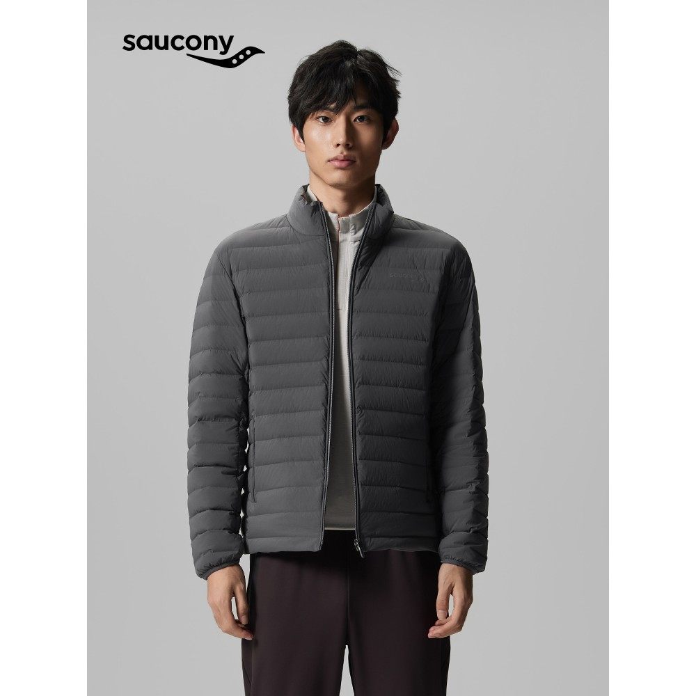 Saucony索康尼运动户外轻薄保暖休闲百搭鹅绒短款羽绒服