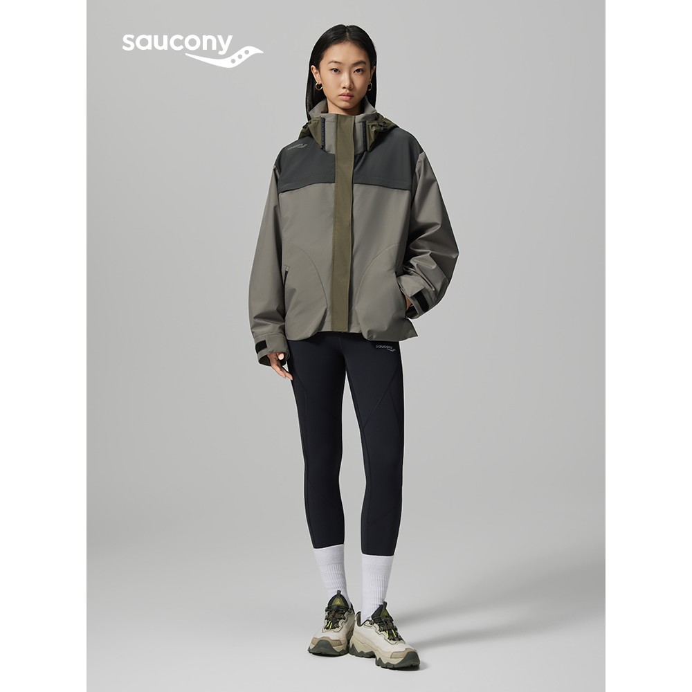 Saucony索康尼女户外运动休闲宽松撞色外套