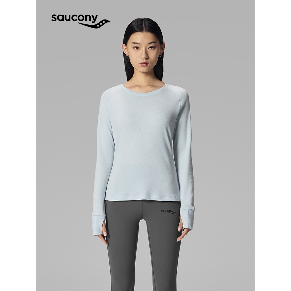 Saucony索康尼运动户外休闲经典美利奴羊毛圆领长袖针织衫T恤