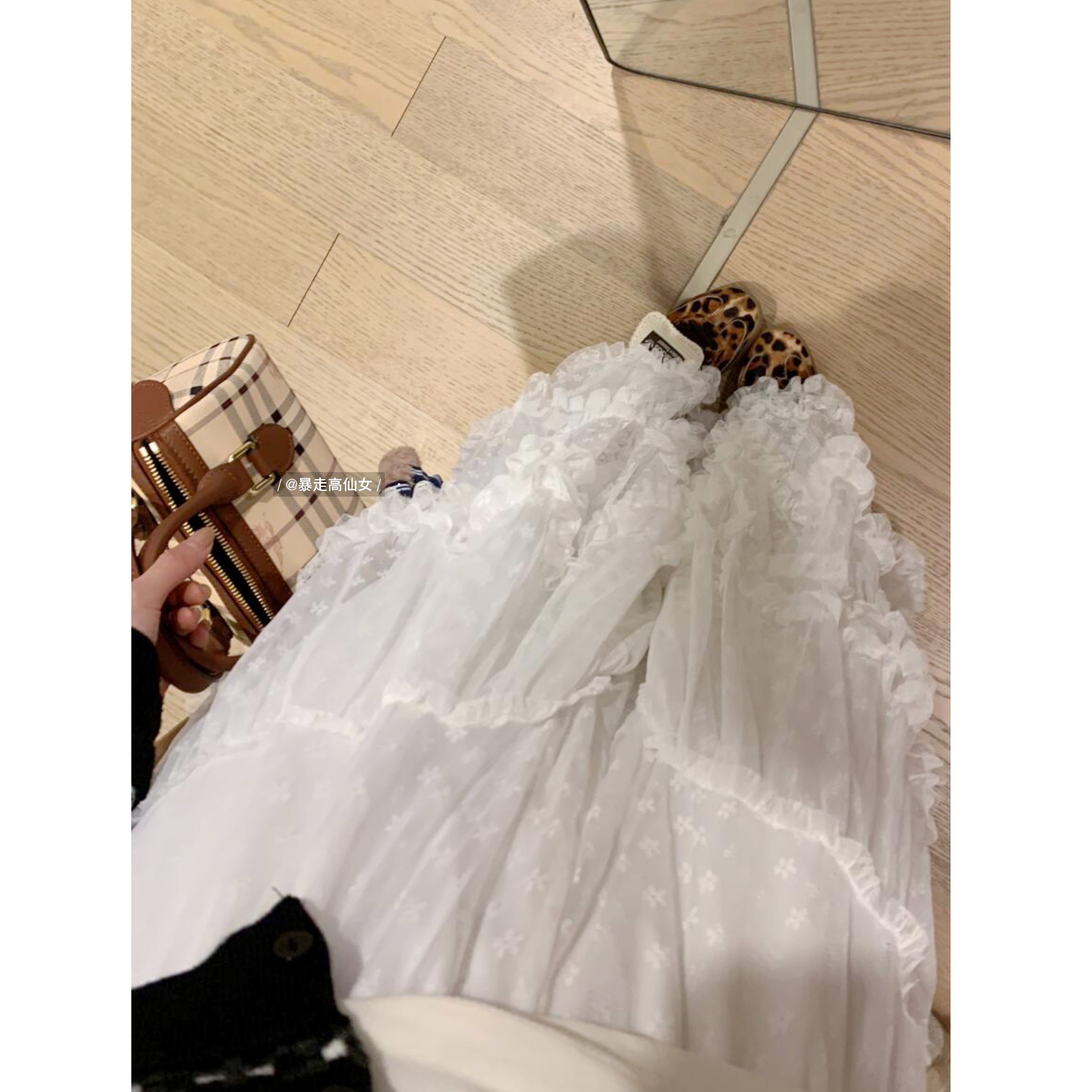 175高个子185加长白色蕾丝半身裙