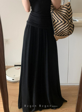 暴走高仙女175高个子加长气质垂感半身裙女春季a字长裙简约拖地裙