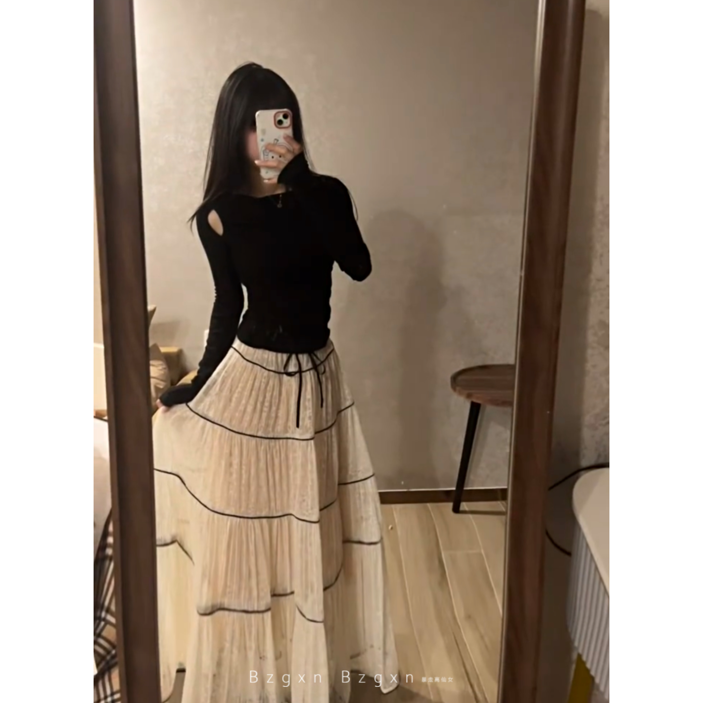 赠送运费险180浪漫蕾丝压褶半裙