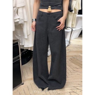 阔腿拖地裤 西装 女2026新款 暴走高仙女高个子加长180老钱风休闲裤