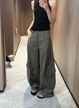 暴走高仙女175高个子女生110cm超长版军绿色工装裤女秋阔腿休闲裤