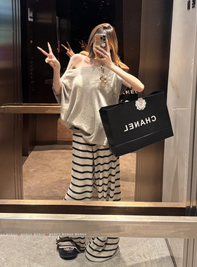 暴走高仙女175高个子女生加长版条纹春季凉凉宽松显瘦垂感拖地裤