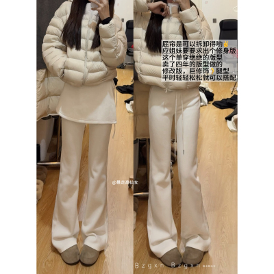 微喇真两件加绒裤子高个子加长版