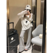 2026长裤 暴走高仙女175高个子加长针织垂感拖地裤 松紧低腰喇叭裤