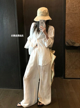 暴走高仙女高个子加长衬衫女2026春季宽松慵懒长袖上衣松弛感开衫