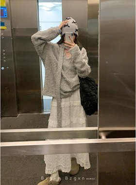 加长白色半身裙女早春2026高腰a字中长款温柔风高个子蓬蓬蛋糕裙