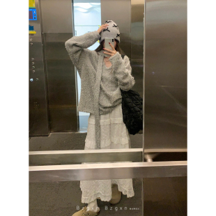 加长白色半身裙女秋季 温柔风高个子蓬蓬蛋糕裙 2025高腰a字中长款