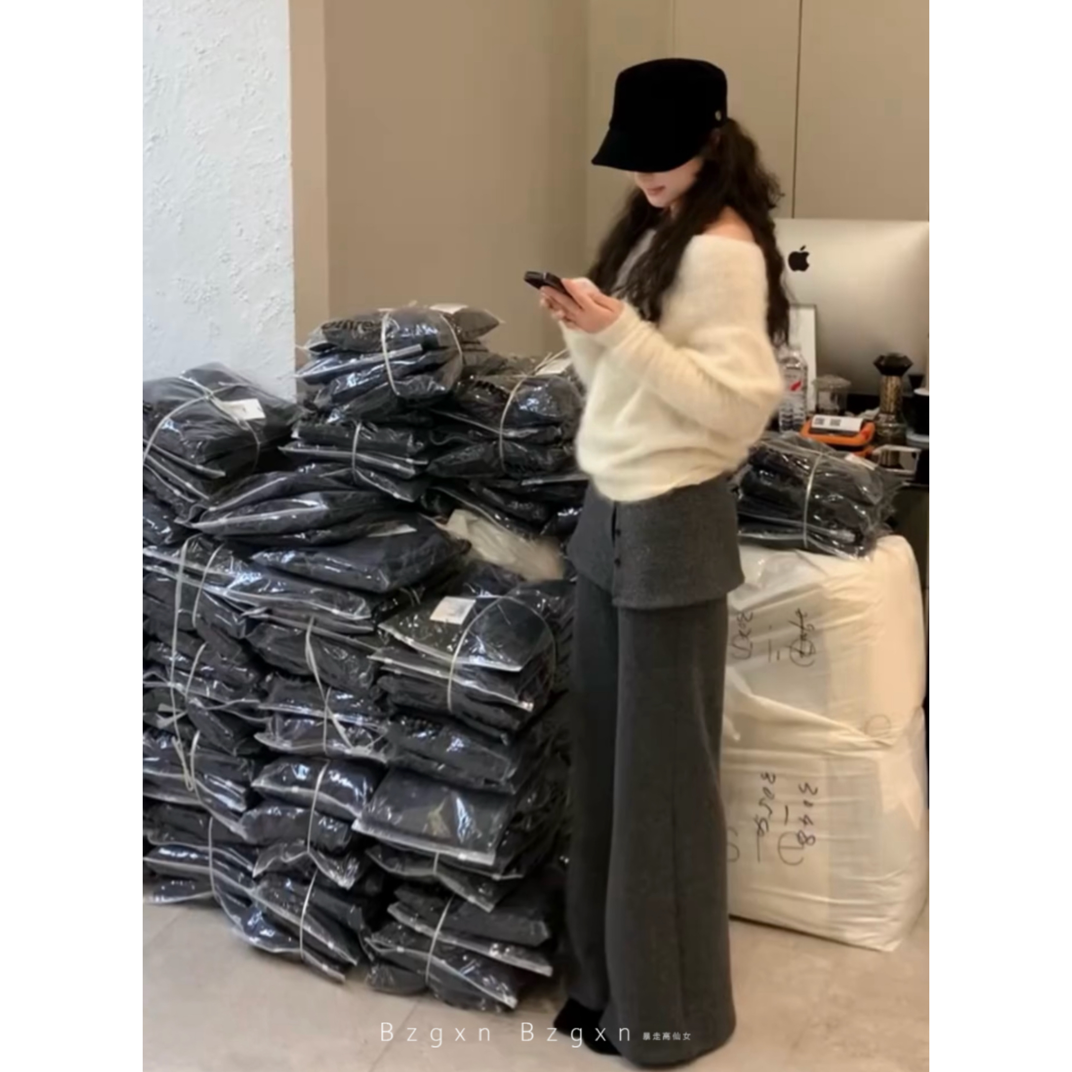 加绒阔腿休闲屁帘裤高个子加长版