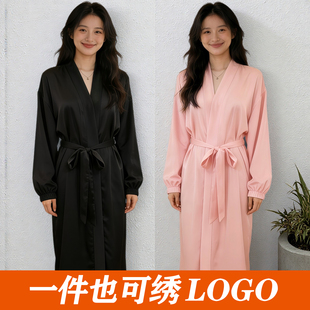 长袖 浴裙美容院医美专用客袍SPA睡袍客人服定制LOGO 浴袍加长款
