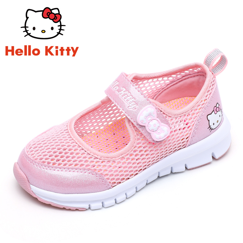 凯蒂猫童鞋女童运动鞋春夏季品牌网面透气女孩百搭公主鞋镂空单鞋