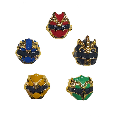 周边黄铜二创超级战队戒指头号豪兽者狼头狮暴龙鹰独角兽动漫开口