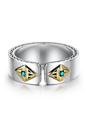 新款欧美复古上帝之眼戒指潮男女单身戒开口指环嘻哈简约小众个性