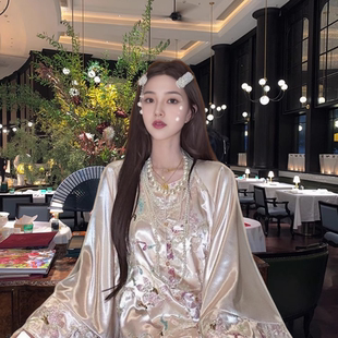 MOSS【璇玑玉映】新中式复古重工绣花外套套装