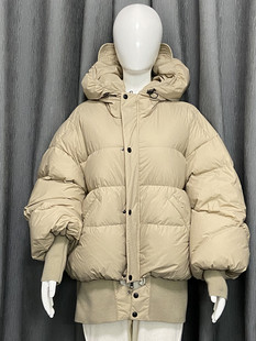 洋气新店RM慵懒duck大帽子拼针织罗口超厚羽绒服