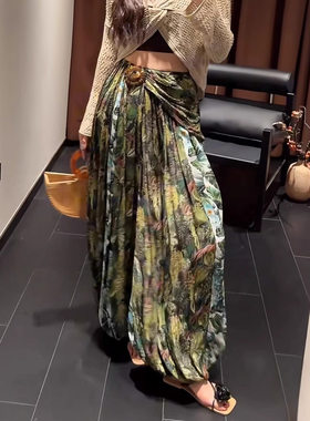 三吉「6/13晚8点新品95折」【熹微】重工秀款手工捏褶灯笼裤