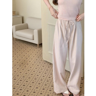 csk丘比特 “夏日倾情Lamour”棉麻松弛感垂垂裤女抽绳拖地休闲裤