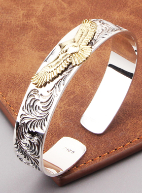 s925银饰品高桥点金唐草纹日系