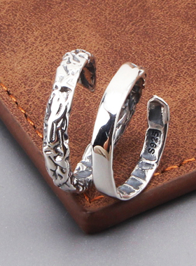 女925纯银复古简约个性戒指