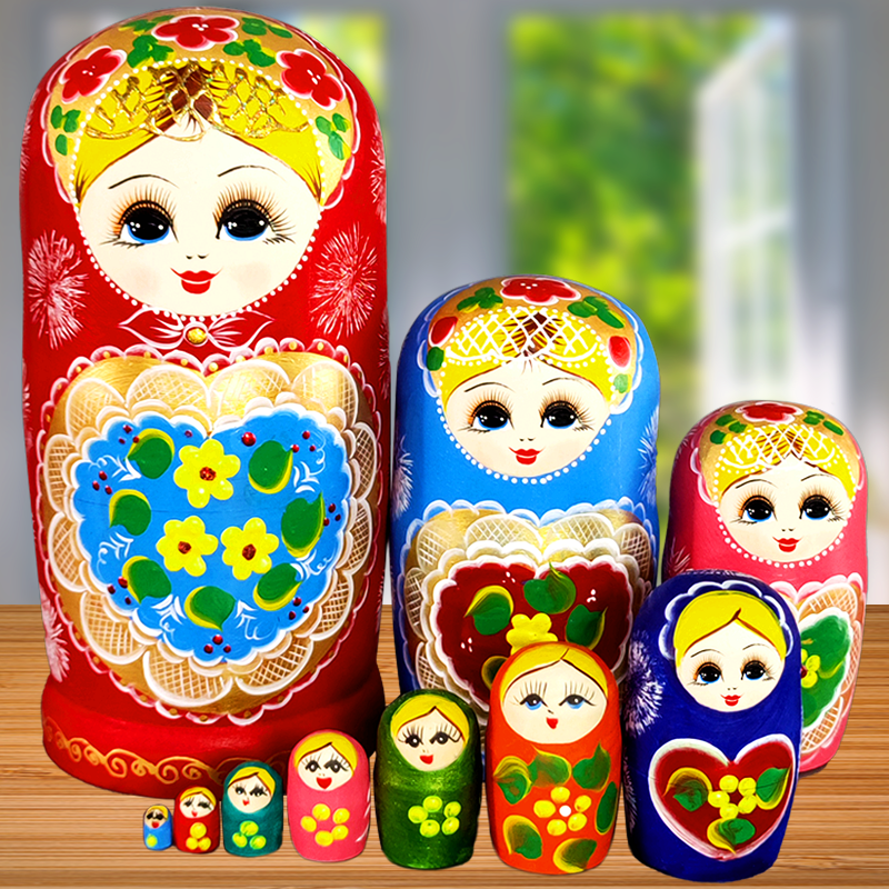 環保俄羅斯套娃10層禮物兒童玩具