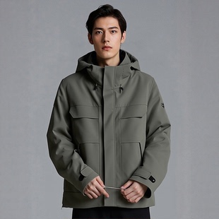 S254027514爱登堡男装冬装新款休闲服白鸭绒羽绒服毛皮服