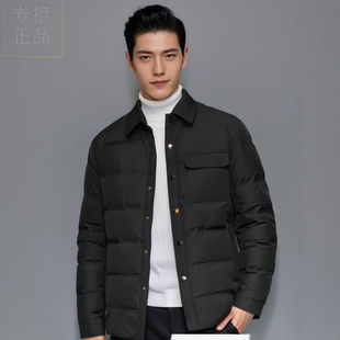 S244027530爱登堡男装冬装2024新款休闲服白鸭绒羽绒服毛皮服