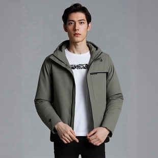 S254026F01爱登堡男装冬装新款休闲服白鸭绒羽绒服毛皮服